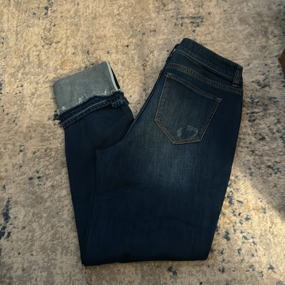 New York & Co Soho boyfriend Jeans distressed mid rise cropped Sz 6 - Picture 5 of 9